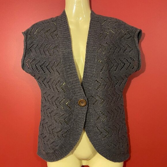⭐4 FOR $20⭐ Aeropostale Women's Grey Knit Single Button Cardigan - Size Small - Picture 1 of 4